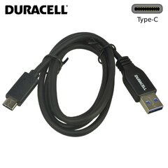 Duracell Universal USB 3.0 Type-A to Type-C Data & Charger Cable 1m Black hind ja info | Mobiiltelefonide kaablid | kaup24.ee