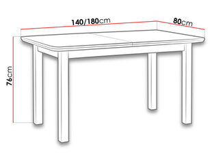 Pikendatav söögilaud + 6 tooli hind ja info | Söögilauakomplektid | kaup24.ee