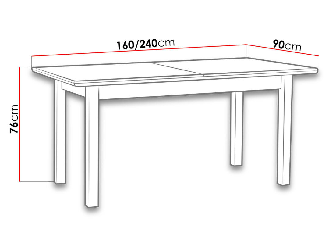 Pikendatav söögilaud цена и информация | Köögi- ja söögilauad | kaup24.ee