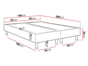 Континентальная кровать Lux 140x200см + матрас цена и информация | Кровати | kaup24.ee