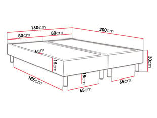 Континентальная кровать Lux 160x200см + матрас цена и информация | Кровати | kaup24.ee