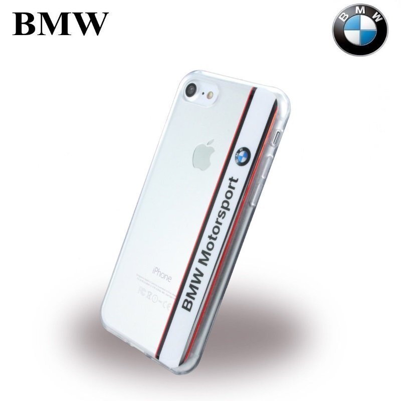 BMW BMHCP7TVWH Vertical Logo Силиконовый супер тонкий чехол-крышка Apple  iPhone 7 4.7inch Прозрачный/Белый, iphone 7, Белый цена | kaup24.ee