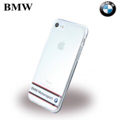 Силиконовый супер тонкий чехол-крышка BMW BMHCP7TRHWH Horizontal Logo Apple iPhone 7 4.7inch, прозрачный/белый цена и информация | Чехлы для телефонов | kaup24.ee