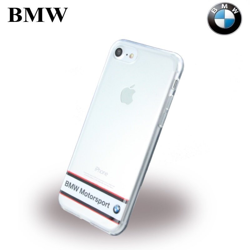 BMW BMHCP7TRHWH Horizontal Logo Silicone Super Thin back case Apple iPhone 7 4.7inch Transparent/White hind ja info | Telefoni kaaned, ümbrised | kaup24.ee