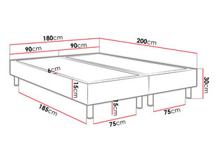 Kontinentaalvoodi Lux 180x200cm + madrats hind ja info | Voodid | kaup24.ee