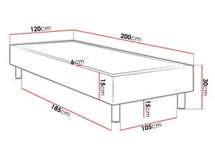 Kontinentaalvoodi Lux 120x200cm + madrats hind ja info | Voodid | kaup24.ee