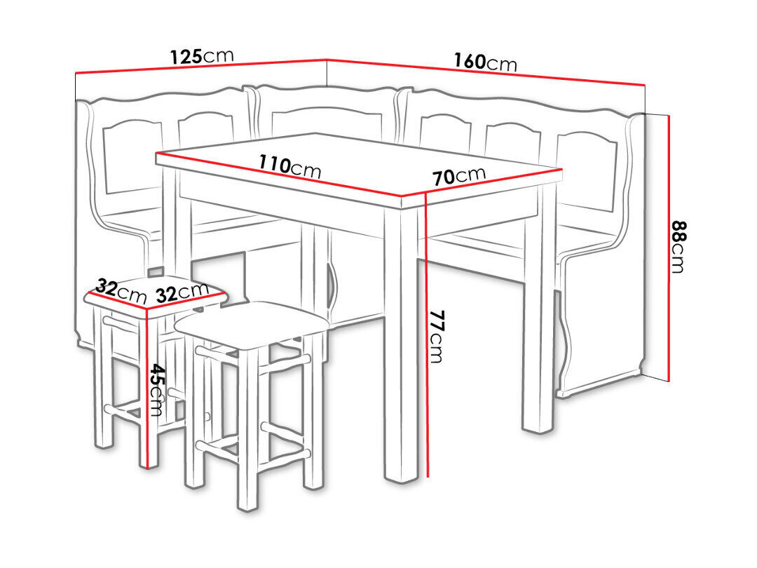Kööginurk Maxi hind ja info | Söögilauakomplektid | kaup24.ee