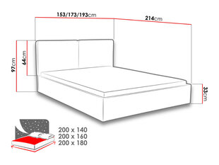 Voodi Szymek 180x200 cm hind ja info | Voodid | kaup24.ee