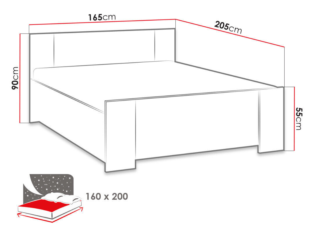 Voodi Bono 160x200cm hind ja info | Voodid | kaup24.ee