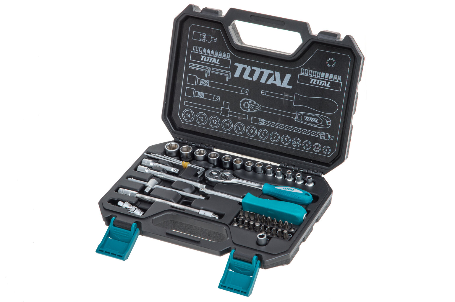 Tööriistakomplekt Total, 45 osa hind ja info | Käsitööriistad | kaup24.ee