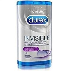 Презервативы Durex Invisible Extra Lubricated, 10 шт. цена и информация | Презервативы | kaup24.ee