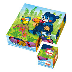 Деревянный пазл из кубиков Bino мишки цена и информация | Игрушки для малышей | kaup24.ee