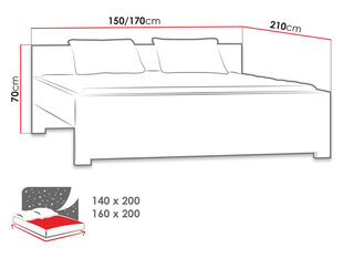 Voodi Vegas 150x210cm цена и информация | Кровати | kaup24.ee