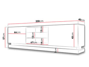 TV-alus Qiu 200 cm + LED hind ja info | TV alused | kaup24.ee