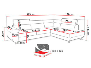 Угловой диван-кровать FONTI, зеленый цена и информация | Диваны | kaup24.ee