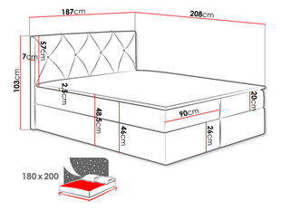 Kontinentaalvoodi Crystal 180x200cm hind ja info | Voodid | kaup24.ee