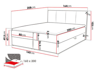 Kontinentaalvoodi Rebos 160x200cm цена и информация | Кровати | kaup24.ee