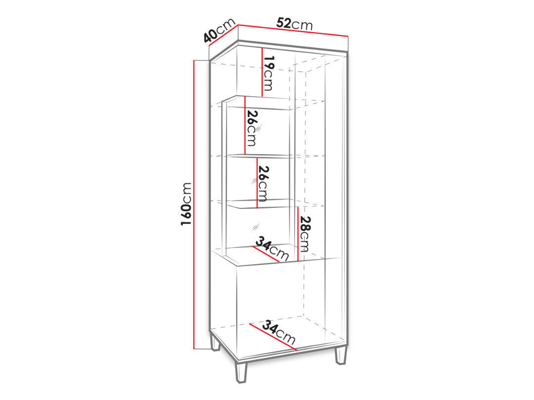 Vitriinkapp Marco 50 cm hind ja info | Kapid | kaup24.ee