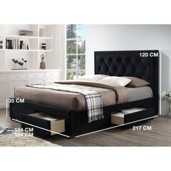Кровать Reverie 180x200 см, чёрный цена и информация | Кровати | kaup24.ee