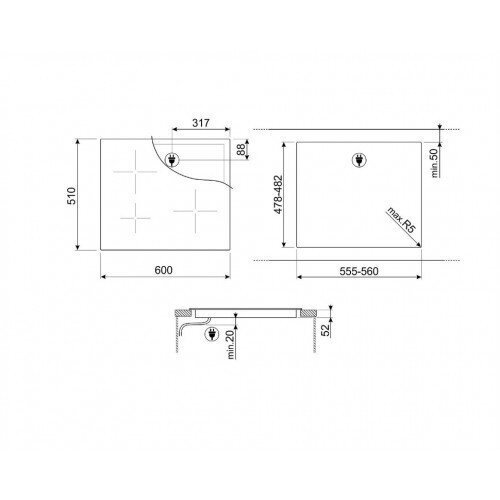 Pliidiplaat Smeg, SI2641DP, 4 x induktsioon, 60 cm, lõigatud serv, kreem цена и информация | Köögimööbli komplektid | kaup24.ee