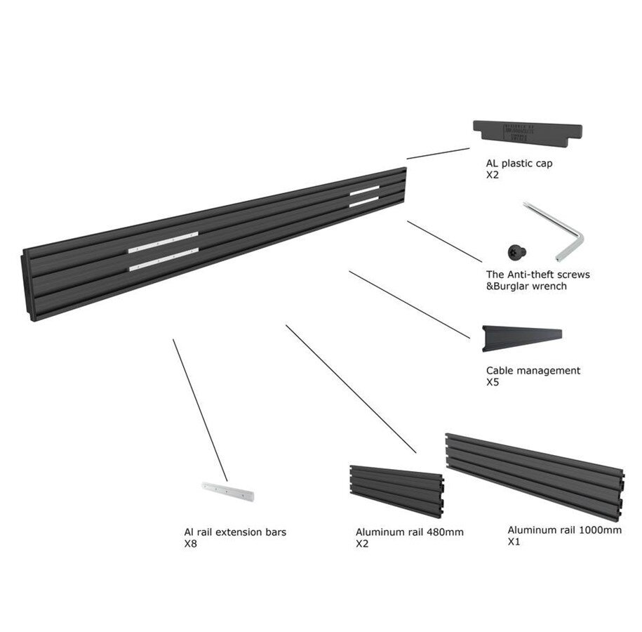 MB Pro Series Dual Screen Rail Black hind ja info | Teleri seinakinnitused ja hoidjad | kaup24.ee