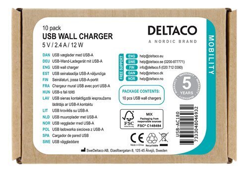 Deltaco USB-AC180 цена и информация | Mobiiltelefonide laadijad | kaup24.ee