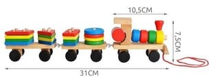 Puidust rong erinevate kuubikutega цена и информация | Развивающие игрушки | kaup24.ee