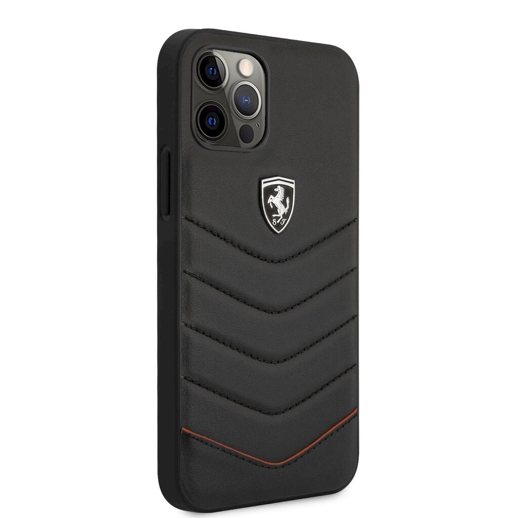 FEHQUHCP12LBK Ferrari Off Track Leather Quilted Hard Case for iPhone 12 Pro Max 6.7 Black hind ja info | Telefoni kaaned, ümbrised | kaup24.ee