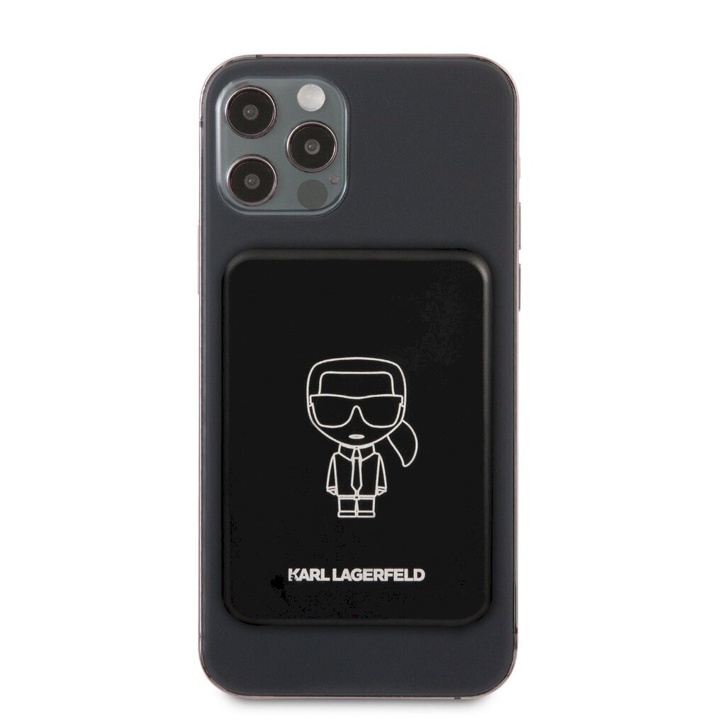 KLPBMSOIBK Karl Lagerfeld Outline Magnetic Powerbank 3000mAh Black hind ja info | Akupangad | kaup24.ee