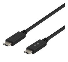 Кабель DELTACO USB 2.0, тип C - тип C, 1м, черный / USBC-2001M цена и информация | Кабели и провода | kaup24.ee