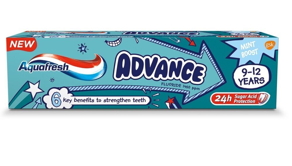 Aquafresh Advance hambapasta lastele 75 ml цена и информация | Suuhügieen | kaup24.ee