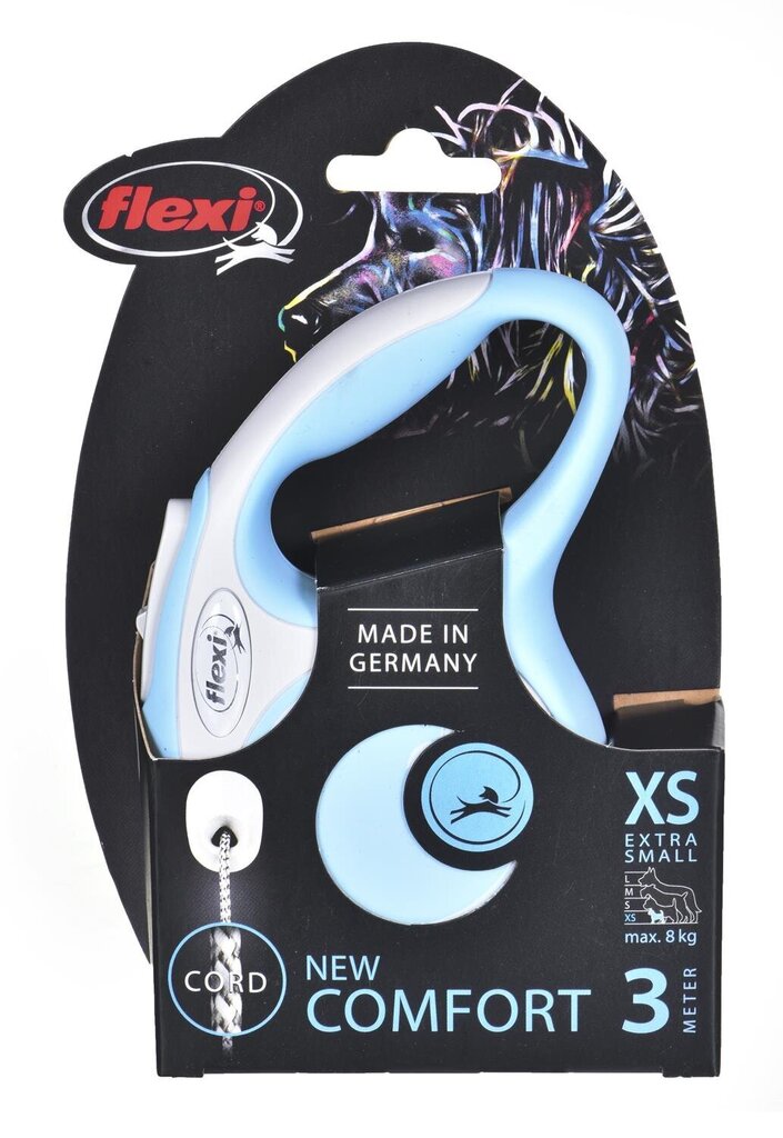 Flexi automaatne rihm New Comfort XS, sinine, 3 m hind ja info | Koerte jalutusrihmad | kaup24.ee