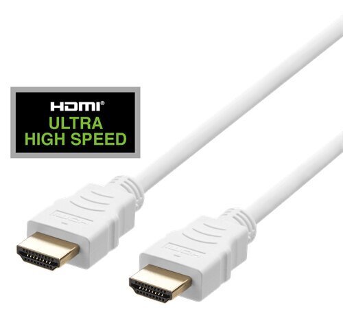 HDMI kaabel DELTACO ULTRA suure kiirusega, 48Gbps, 3m, eARC, QMS, 8K at 60Hz, 4K at 120Hz, valge / HU-30A hind ja info | Kaablid ja juhtmed | kaup24.ee