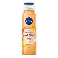 Гель для душа Nivea Fresh Blends Apricot, Mango, Rice Milk Refreshing Shower - Refreshing, 300 мл цена и информация | Масла, гели для душа | kaup24.ee