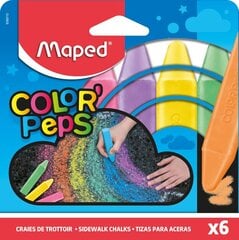 Kriit asfaldile MAPED Color'Peps, 2 * 11 cm, 6 värvi hind ja info | Kunstitarbed, voolimise tarvikud | kaup24.ee
