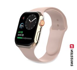 Cиликоновый ремешок Swissten для Apple Watch 1/2/3/4/5/6 / SE / 42 мм / 44 мм / розовый цена и информация | Аксессуары для смарт-часов и браслетов | kaup24.ee