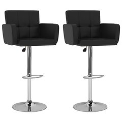 vidaXL baaripukid 2 tk, must, kunstnahk hind ja info | Söögilaua toolid, köögitoolid | kaup24.ee