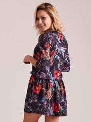 Naiste must kleit värviliste lilledega hind ja info | Kleidid | kaup24.ee
