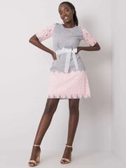 Серо-розовое узорчатое платье с поясом цена и информация | Платья | kaup24.ee