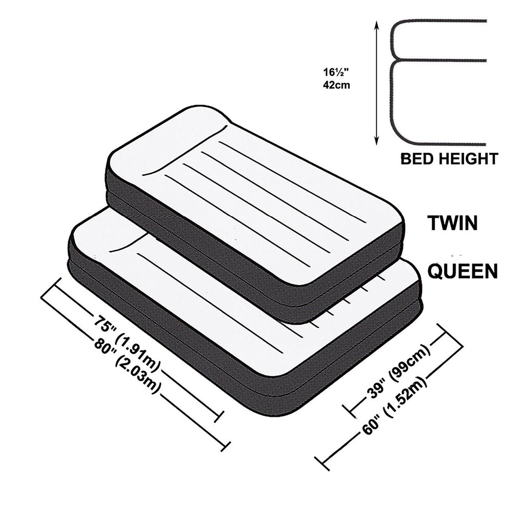 Täispuhutav madrats Intex 64132NP Polüester (Renoveeritud A) 191 x 99 x 42 cm hind ja info | Täispuhutavad madratsid ja mööbel | kaup24.ee