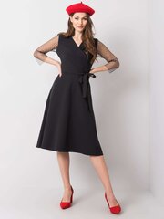Must kleit dekoratiivsete varrukatega. hind ja info | Kleidid | kaup24.ee