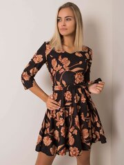 Must kleit lillelise vööga. цена и информация | Платья | kaup24.ee