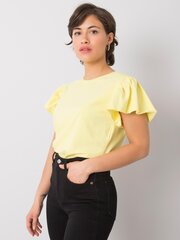 Желтая хлопковая женская футболка цена и информация | Женские блузки, рубашки | kaup24.ee