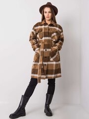 Женское коричневое клетчатое пальто цена и информация | Женские пальто | kaup24.ee
