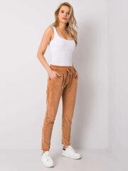 Женские велюровые брюки RUE PARIS, светло-коричневые цена и информация | Женские брюки | kaup24.ee