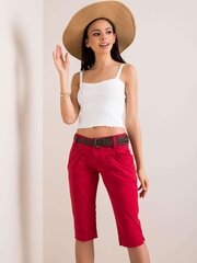 SUBLEVEL Tumepunased naiste lühikesed püksid vööga. hind ja info | Naiste lühikesed püksid | kaup24.ee
