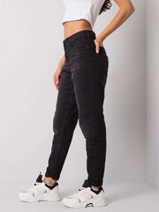 Женские джинсы Regular, черные цена и информация | Женские тканевые брюки с поясом, синие | kaup24.ee