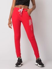 Naiste punased dressipüksid koos rakendusega. hind ja info | Naiste püksid | kaup24.ee