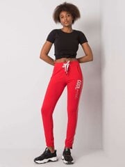 Naiste punased dressipüksid koos rakendusega. hind ja info | Naiste püksid | kaup24.ee
