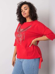 Punane puuvillane pluus koos rakendustega. hind ja info | Naiste pluusid, särgid | kaup24.ee